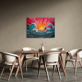 Üveg kép - Hullámmozaik (70x50 cm)