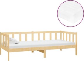 vidaXL tömör fenyőfa dívány matraccal 90 x 200 cm