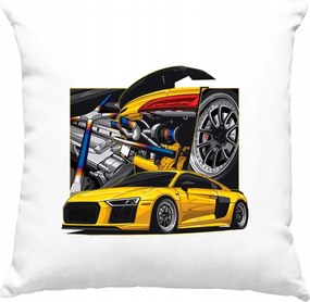 R8 V10 Autós Párna Rajongóknak Fehér
