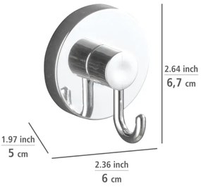 WENKO 20900100 - Vákuumos kampó VACUUM-LOC, kerek, acél, 6 x 6,7 cm, fényes króm