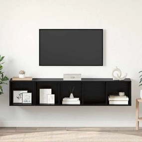 TV Szekrény Szett 2 pcs Musta tammi 37 x 37 x 142.5 cm Faanyag