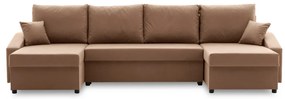 Sparta Plus sarokkanapé, szövet anyag, univerzális oldal, barna