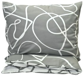 Merlot szürke pamut ágyneműhuzat 200x140cm+90x70cm TiaHome