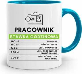 Munkavállalói Bögre Kék Óradíj, fényképes nyomtatással