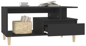 Fekete szerelt fa dohányzóasztal 90 x 49 x 45 cm