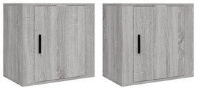 2 db szürke sonoma falra szerelhető éjjeliszekrény 50x30x47 cm