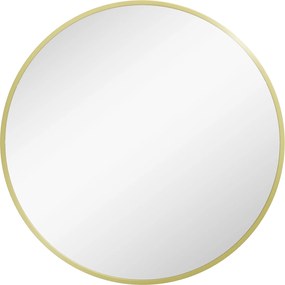 HOMCOM Fürdőszoba Tükör Ø60 cm Fali Tükör Dekoratív Tükör Alumínium Kerettel és Könnyen Telepíthető Kampóval Nappali, Előszoba, Folyosó Arany | Aosom