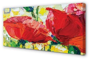 Canvas képek piros virágok 125x50 cm