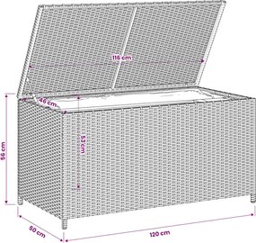 vidaXL vegyes bézs polyrattan kerti tárolóláda 190 L