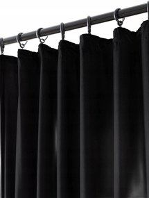 Velúr Függöny Szalagon 140x270 Fekete Sötétítő
