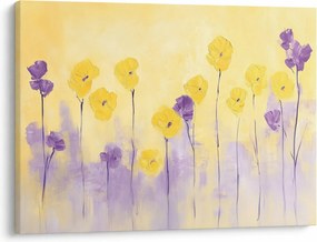Kép - Lila és sárga virágok (70x50 cm)