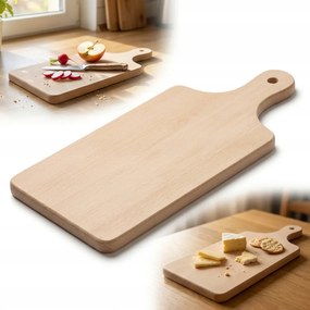 Hagyományos fa vágódeszka nyéllel 33 x 14 cm Konyhai bükk