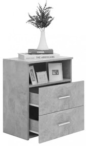 betonszürke éjjeliszekrény 50 x 32 x 60 cm