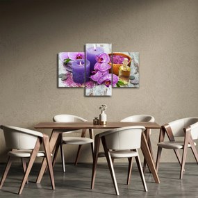 Orchideák és gyertyák képe (90x60 cm)