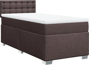 vidaXL sötétbarna szövet rugós ágy matraccal 80 x 200 cm