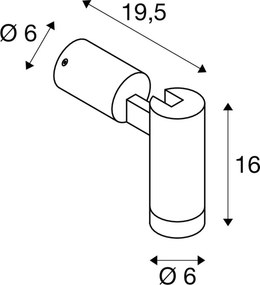 SLV 1007653 S-TUBE Modern Kültéri Fali Lámpa Fekete GU10 IP65