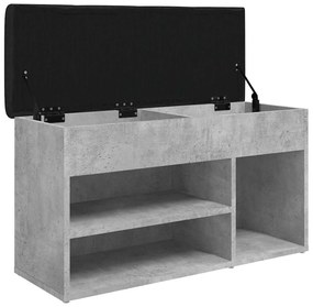 betonszürke szerelt fa cipőtároló pad 82 x 32 x 45,5 cm