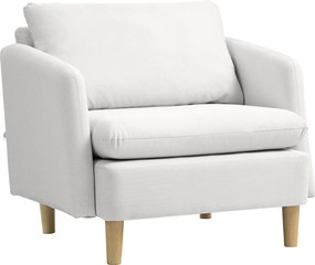 HOMCOM Modern Kárpitozott Fotel, Hálószoba és Nappali Fotel Széles Üléssel és Vastag Párnázással Pocket Springs rendszerrel, Krémfehér | Aosom