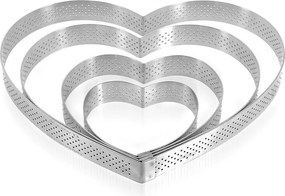 De Buyer 3099.51 perforált tortakeret Szív 12 cm,rozsdamentes acél, 12 cm
