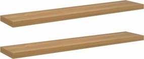 vidaXL Falpolc Falra szerelhető 2 pcs Barna 120 x 23,5 x 4 cm Faanyag