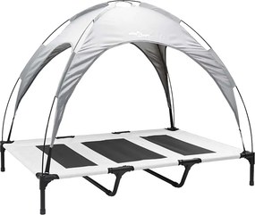 vidaXL Kutyafekhely Ezüst Szürke 122 x 93 x 106,5 cm Acél