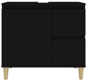 fekete szerelt fa fürdőszobaszekrény 65 x 33 x 60 cm