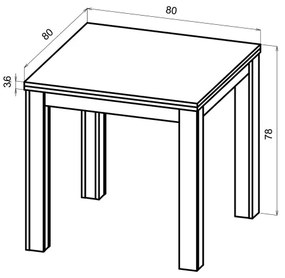 Bővíthető étkezőasztal ZARO artisan tölgy/fekete