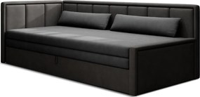 Sötétszürke zsenília kinyitható-tárolóhelyes kanapé 214 cm Fulgeo – ELTAP