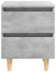 betonszürke éjjeliszekrény tömör fenyőfa lábakkal 40x35x50 cm