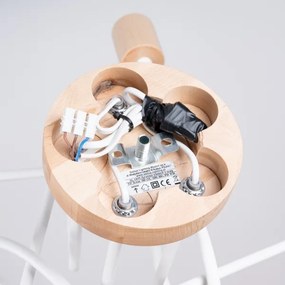 Sollux SL.1475 - Felületre szerelhető csillár EMBER 5xE27/15W/230V fehér/bézs/bükkfa