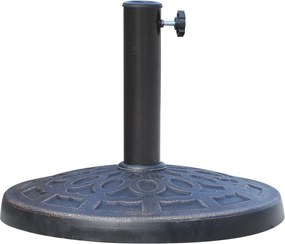 Outsunny Kerti Napernyő Talp 12 kg Súlyú Kerek Műanyag Parasol Állvány 38mm/48mm Oszlopokhoz Teraszra Kültéri Patio Ø44x34 cm Bronz | Aosom