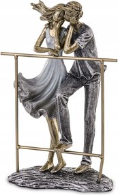 Szerelmes Pár Figura 25cm Szürke Arany Kettesben