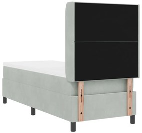 Box Tavasz Ágy Matrac Világosszürke 80x200 cm Bársony