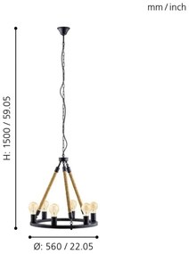 Eglo 49694 - Csillár láncon FINDLAY 6xE27/60W
