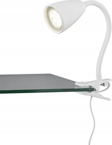 Asztali lámpa csiptetővel fehér hajlított állítható 20 cm Trio