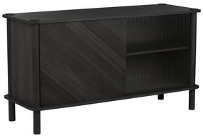 Fekete tölgyfa tálalószekrény tolóajtóval 135x73,5x48 cm Italic – UMAGE
