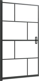 vidaXL fekete ESG zuhanykabin 80 x 140 cm