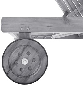 Szürke tömör akácfa kerti napozóágy párnával