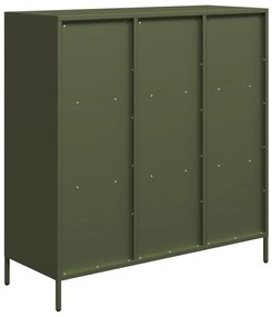 olívazöld acél magasszekrény 101,5 x 39 x 103,5 cm