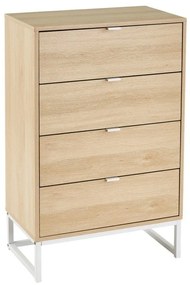Natúr színű magas komód nyírfa dekorral 60x97,5 cm – Casa Selección