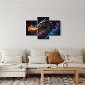 Kép - Lángokat köpködő sárkány (90x60 cm)