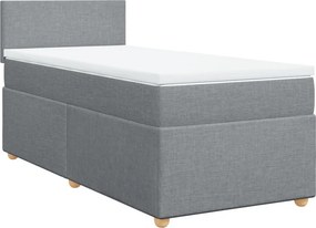 vidaXL világosszürke szövet rugós ágy matraccal 90x190 cm