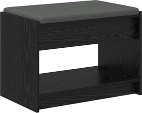 vidaXL Előtér pad Fekete Tölgy 63 x 38 x 45 cm Műanyag Fa és Szövet