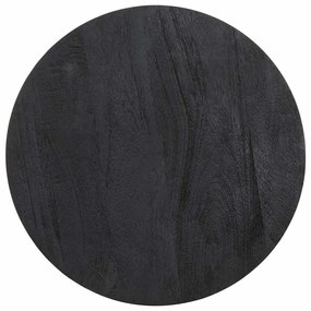 Oldalasztal fekete Ø40x40 cm tömör fa mango