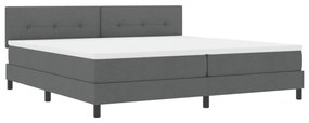Box Spring Ágy Matraccal Sötétszürke 200x200 cm Textil