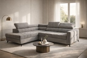 Nardo L kinyitható sarokkanapé, bal oldali - szürke Pretty 17 plüss