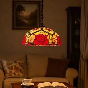 Brilagi - Tiffany-stílusú vitrázs csillár láncon GARLAN 2xE27/60W/230V