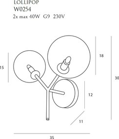 Fali Lámpa Bronz MAXLIGHT W0254