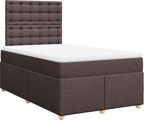 vidaXL sötétbarna szövet rugós ágy matraccal 120 x 200 cm