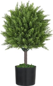 HOMCOM Mesterséges Cédrusfa Növény, UV Ellenálló Műnövény Cserépben, Beltéri és Kültéri Dekoráció, Magasság 55 cm, Zöld | Aosom
